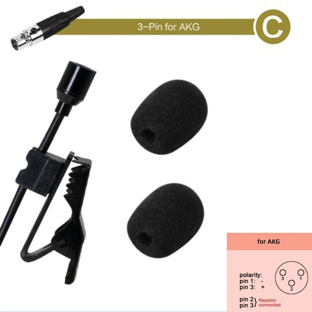 Omnidirectional Lavalier Lapel Clip Mic 3-Pin Plug For AKG Wireless System Black Professional Lavalier Lapel Tie Clip Body-Pack
Omnidirectional Lavalier Lapel Clip Mic 3-Pin Plug For AKG Wireless System Black Professional Lavalier Lapel Tie Clip Body-Pack