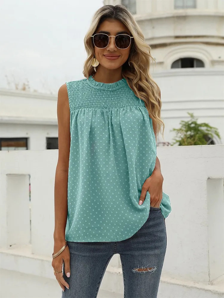 Summer Solid Sleeveless Chiffon Blouses For Women 2022 Fashion O Neck Elegant Office Lady Shirt Streetwear Casual Blouse Tops
Summer Solid Sleeveless Chiffon Blouses For Women 2022 Fashion O Neck Elegant Office Lady Shirt Streetwear Casual Blouse Tops