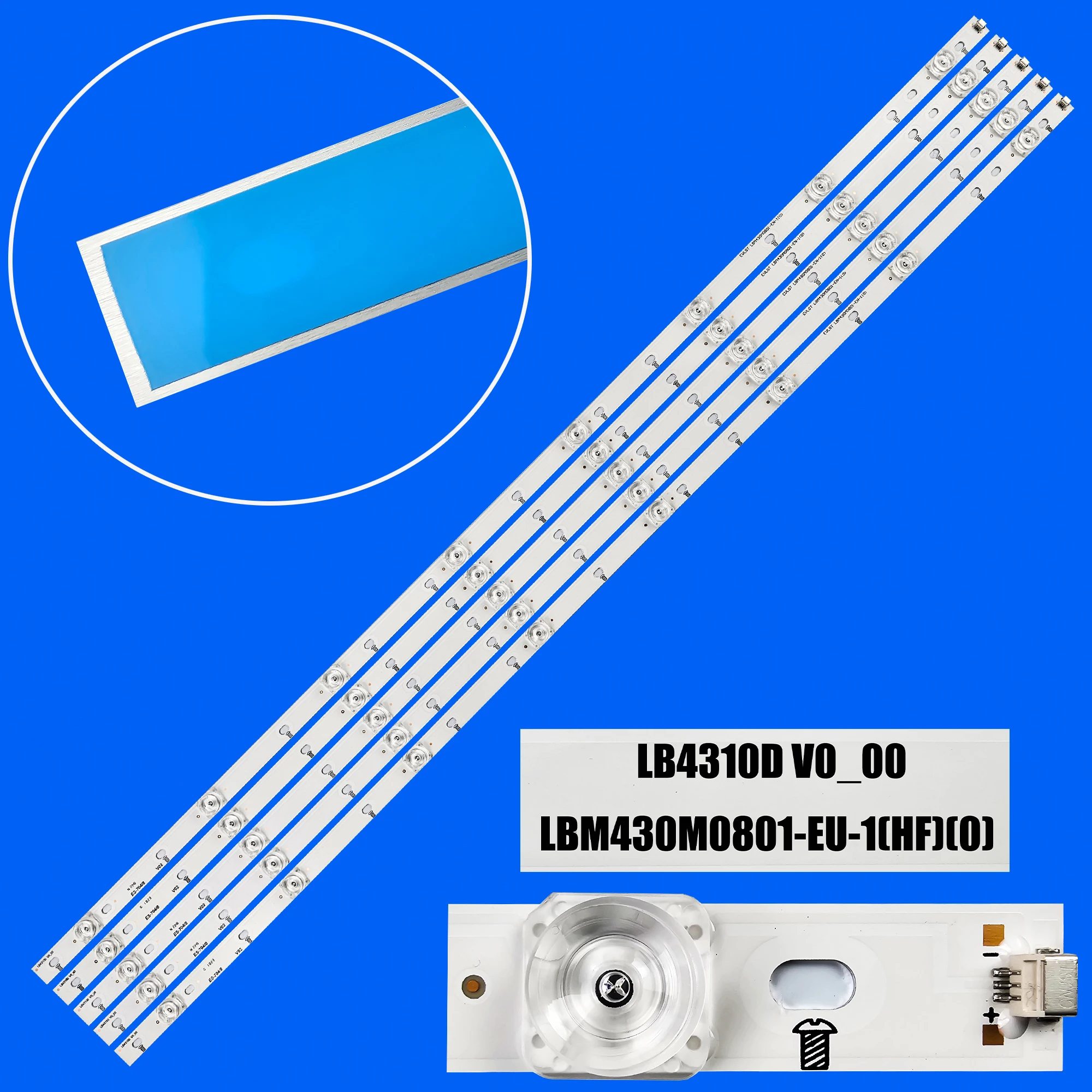 Светодиодная лента подсветки LB4310D V0_00 EVERLIGHT LBM430M0801-EU-1(HF) 
Светодиодная лента подсветки LB4310D V0_00 EVERLIGHT LBM430M0801-EU-1(HF)