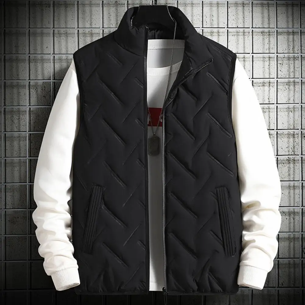 Men Vest Non-fading Men Vest Thickened Stand Collar Vest Coat for Men Winter Warm Jacket with Zipper Solid Color Cotton-padded
Men Vest Non-fading Men Vest Thickened Stand Collar Vest Coat for Men Winter Warm Jacket with Zipper Solid Color Cotton-padded