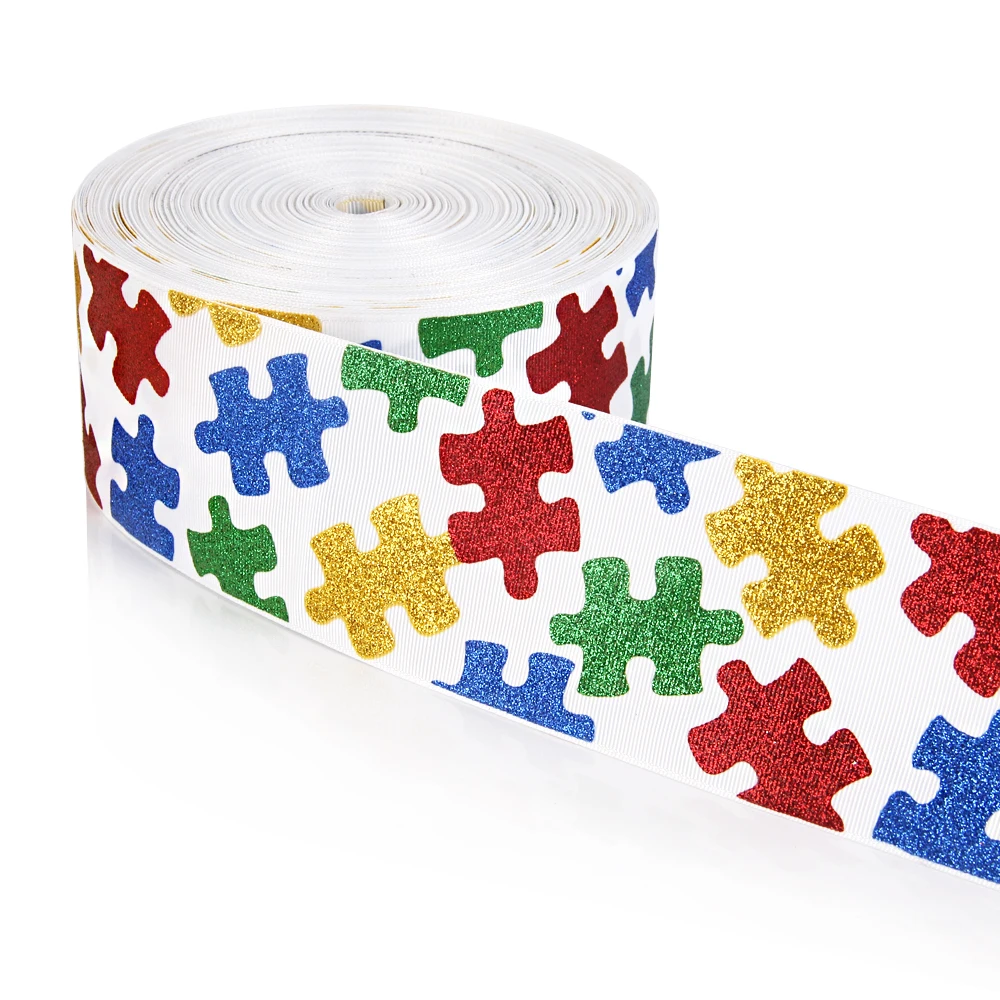 75mm Grosgrain Ribbon Autism Awareness Printed Glitter Ribbon DIY for Crafts, Hair Bows, Gift Wrapping, Wedding Party Decor
75mm Grosgrain Ribbon Autism Awareness Printed Glitter Ribbon DIY for Crafts, Hair Bows, Gift Wrapping, Wedding Party Decor