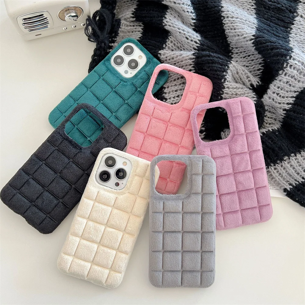 Plush 3D grid case for iPhone 14 Apple 12pro11/13/XsMax/XR fashionable fall proof phone case 
Plush 3D grid case for iPhone 14 Apple 12pro11/13/XsMax/XR fashionable fall proof phone case