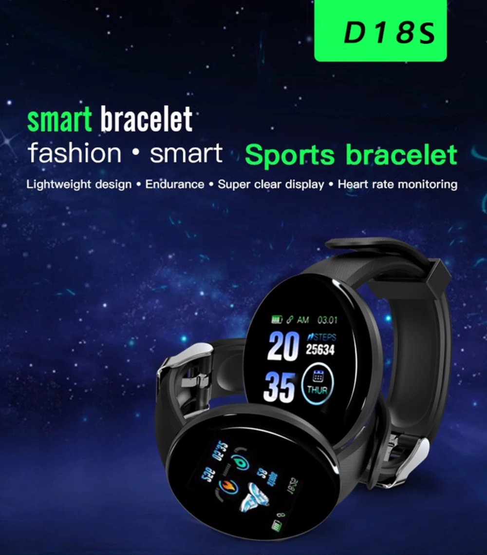 D18S Smart Watch Men Blood Pressure Waterproof Smartwatch Women Heart Rate Monitor Fitness Tracker Watch Sport For xiaomi
D18S Smart Watch Men Blood Pressure Waterproof Smartwatch Women Heart Rate Monitor Fitness Tracker Watch Sport For xiaomi