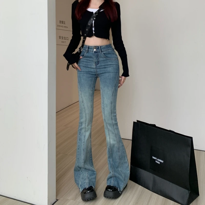 Blue High Waist Women Flare Pants Jeans Splicing American Fashion Vintage Streetwear Wide Leg Female Denim Trouser Baggy Pants
Blue High Waist Women Flare Pants Jeans Splicing American Fashion Vintage Streetwear Wide Leg Female Denim Trouser Baggy Pants
