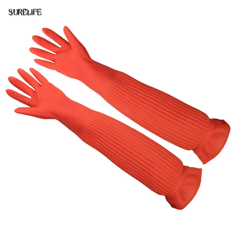 Lengthen ultra long 45/55cm rubber gloves red kitchen wash dishes car cleaning waterproof household glove
Lengthen ultra long 45/55cm rubber gloves red kitchen wash dishes car cleaning waterproof household glove