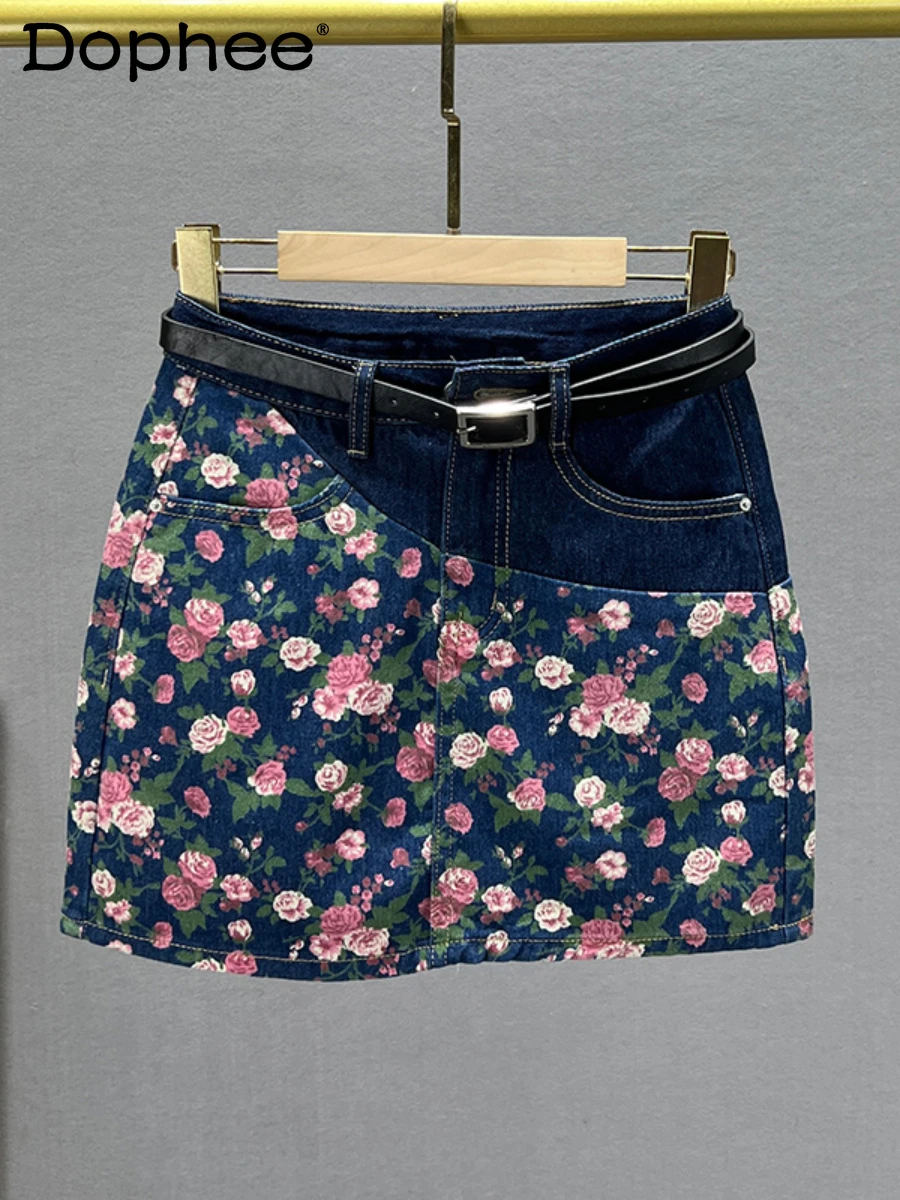 Женская джинсовая юбка в стиле ретро, облегающая трапециевидная мини-юбка с высокой талией и принтом, для весны и лета, 2022
Женская джинсовая юбка в стиле ретро, облегающая трапециевидная мини-юбка с высокой талией и принтом, для весны и лета, 2022