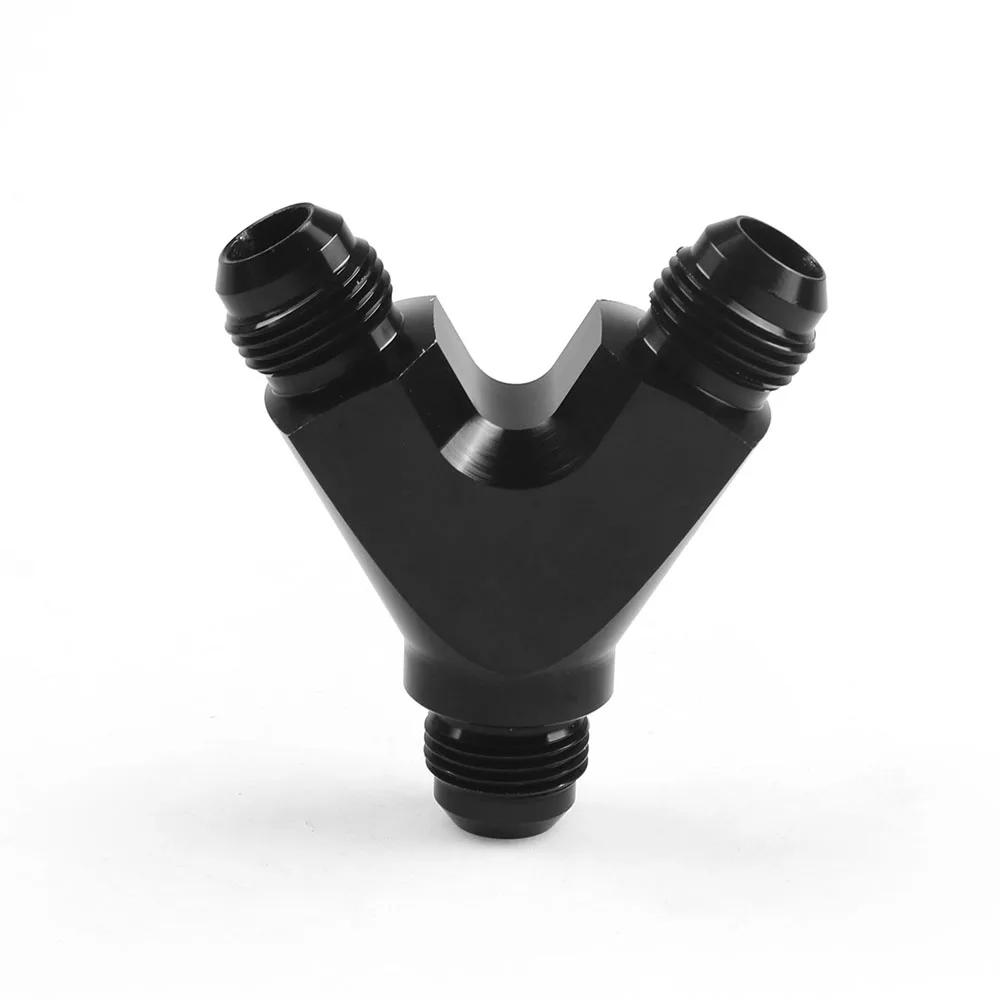 

1PCS Y Adapter 3 Way Aluminium Fitting AN6 6-AN Male To 2X AN6 6-AN Male BLACK 6AN Automobile Parts