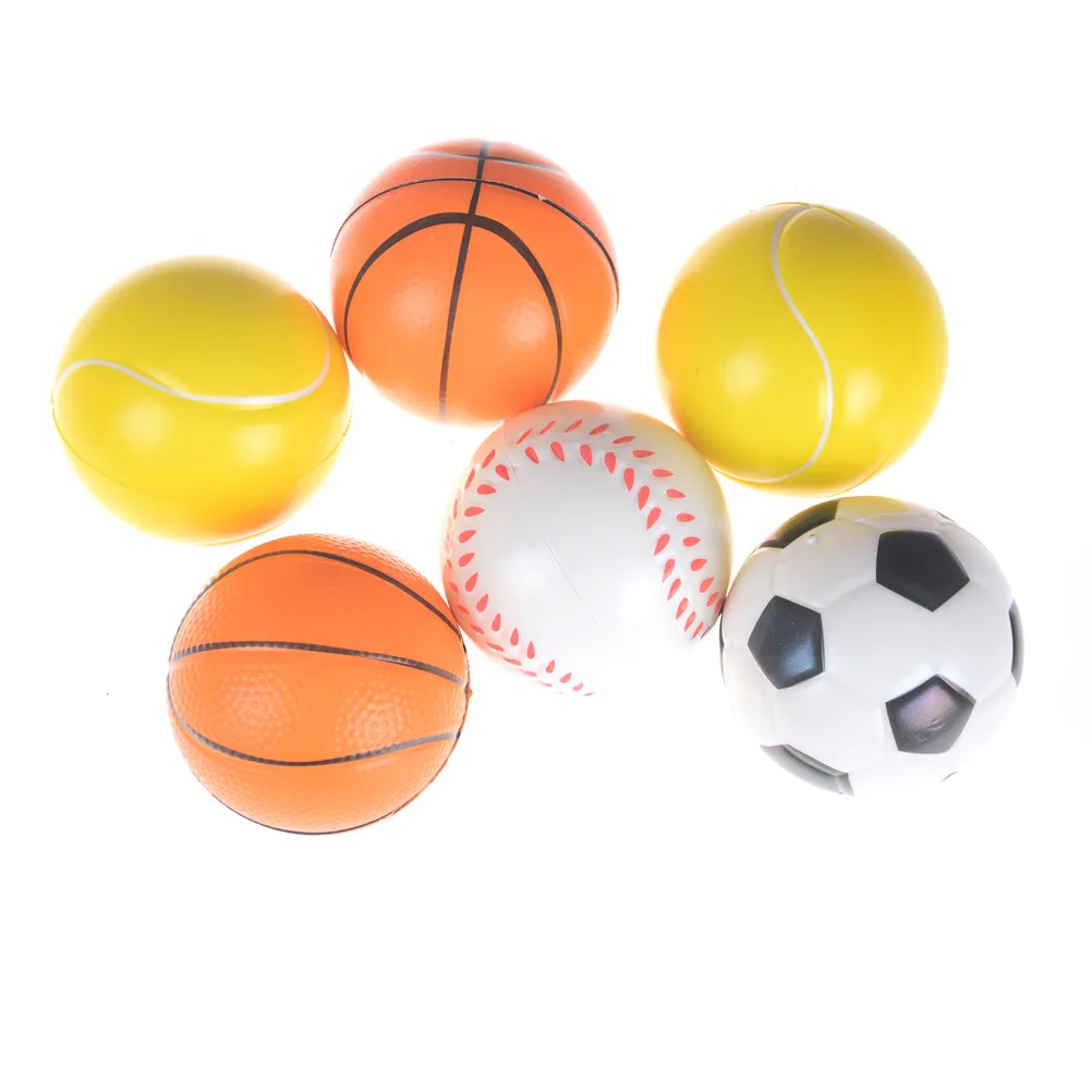 

1PCS 10cm Hand Wrist Exercise PU Rubber Toy Balls Football Basketball Sponge Foam Squeeze Stress Relief Toy