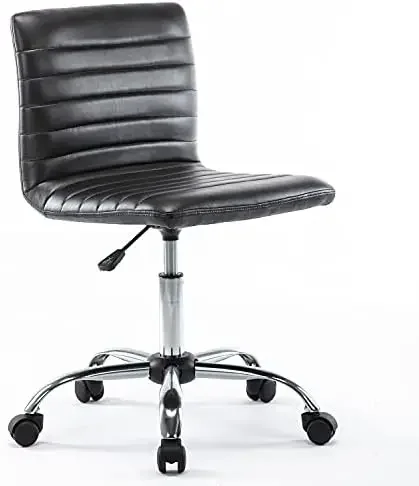 

Офисное кресло из искусственной кожи в рубчик, регулируемое, поворотное, стул без подлокотников, розовое кресло для обеденного стола, акриловое Скандинавское