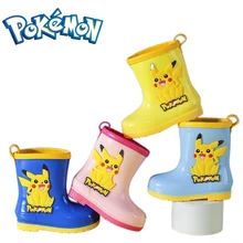 Pokemon Pikachu anime cartoon kawaii cute childrens rain boots boys and girls rain boots water shoes baby bucket rain boots
