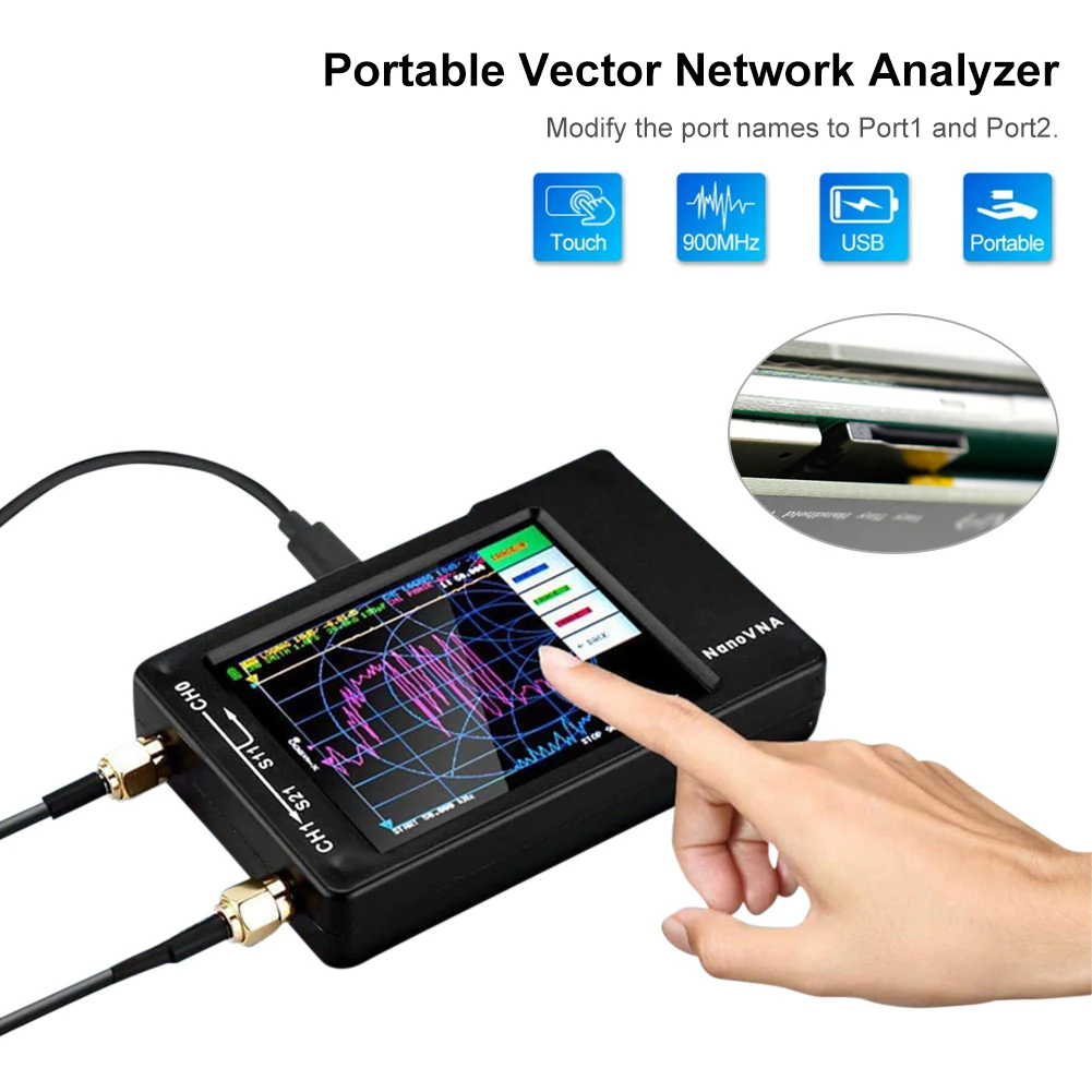Векторный анализатор сети NanoVNA-H, 2,8 дюйма, 50 кГц-1,5 ГГц, MF HF VHF UHF, цифровой антенный тестер, поддержка 32 ГБ
Векторный анализатор сети NanoVNA-H, 2,8 дюйма, 50 кГц-1,5 ГГц, MF HF VHF UHF, цифровой антенный тестер, поддержка 32 ГБ