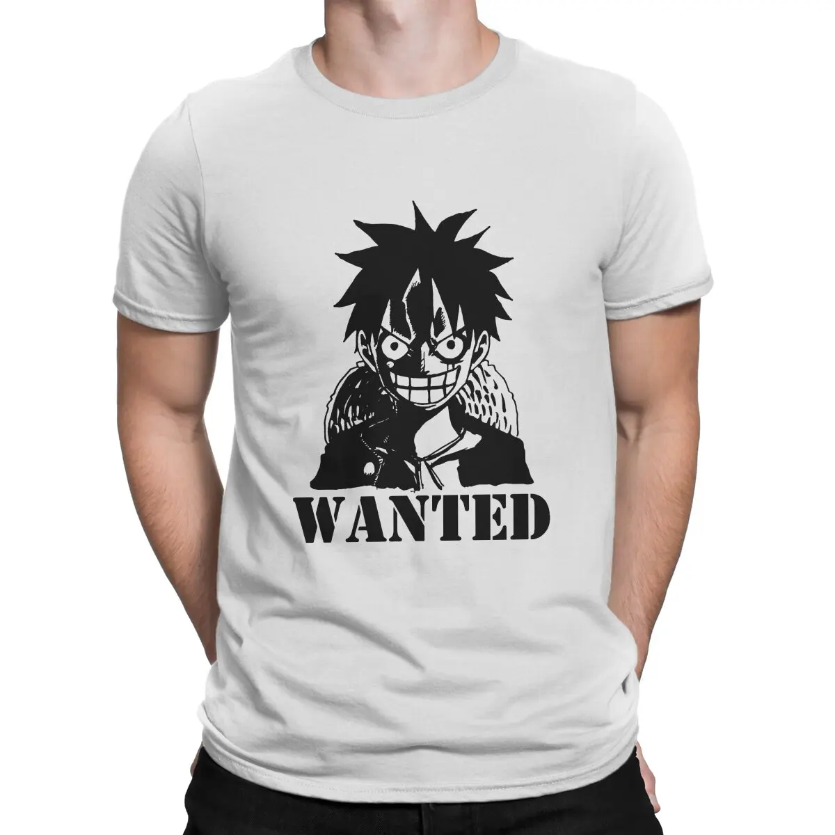 Мужская футболка Monkey D Luffy Wanted, цельный топ с круглым вырезом, футболка из полиэстера, юмор, подарки на день рождения 
Мужская футболка Monkey D Luffy Wanted, цельный топ с круглым вырезом, футболка из полиэстера, юмор, подарки на день рождения