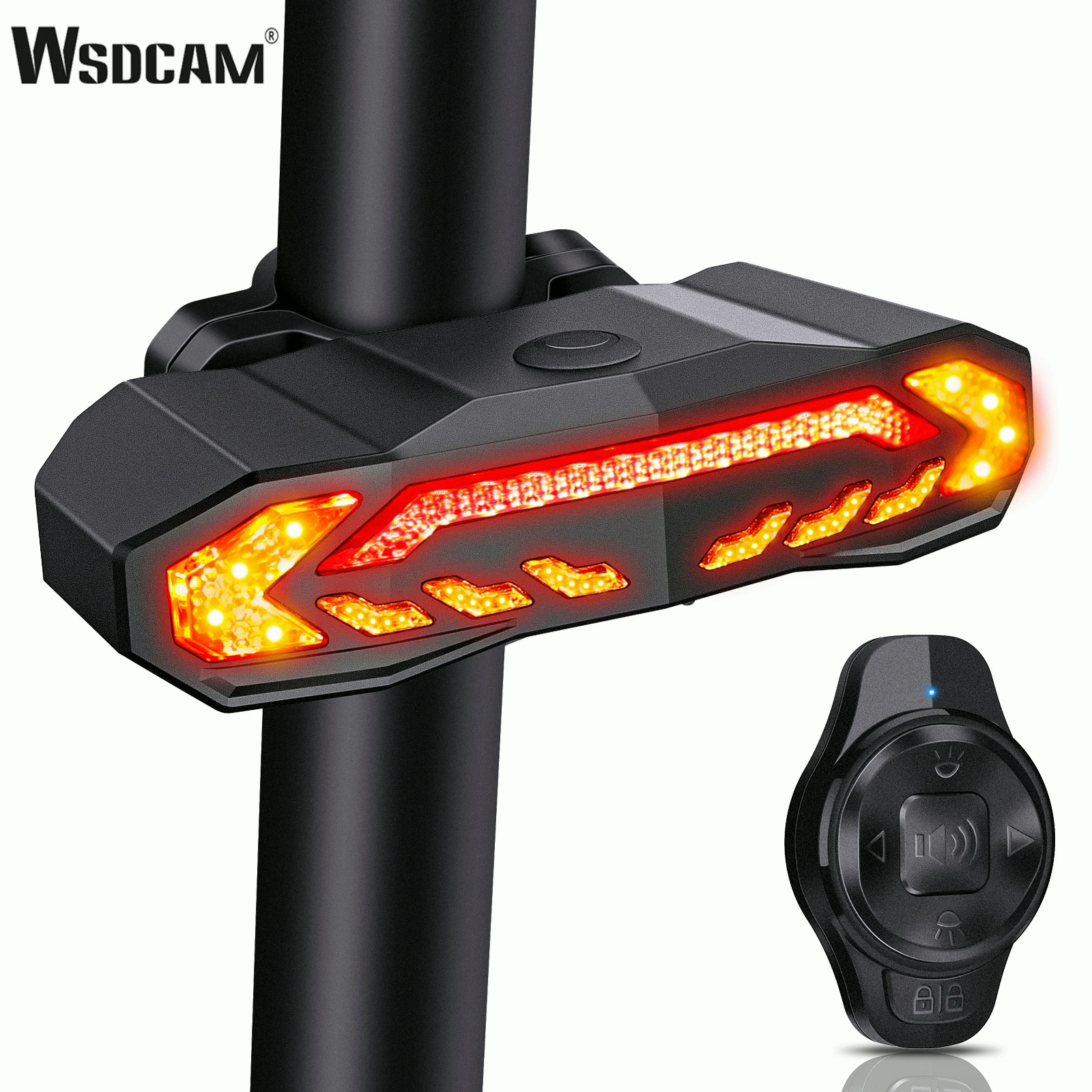 WSDCAM Bike Tail Light with Turn Signals Brake Sensing Light Bike Alarm Horn Remote Rechargeable Waterproof Rear Bike Light
WSDCAM Bike Tail Light with Turn Signals Brake Sensing Light Bike Alarm Horn Remote Rechargeable Waterproof Rear Bike Light