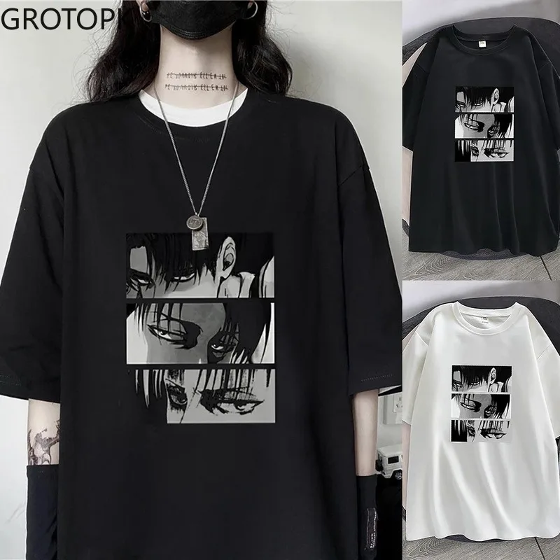 Women T-shirts Japanese Anime Attack on Titan Levi Ackerman Eye Punk Tops Summer Harajuku Gothic Cotton Short Sleeve Tshirt
Women T-shirts Japanese Anime Attack on Titan Levi Ackerman Eye Punk Tops Summer Harajuku Gothic Cotton Short Sleeve Tshirt