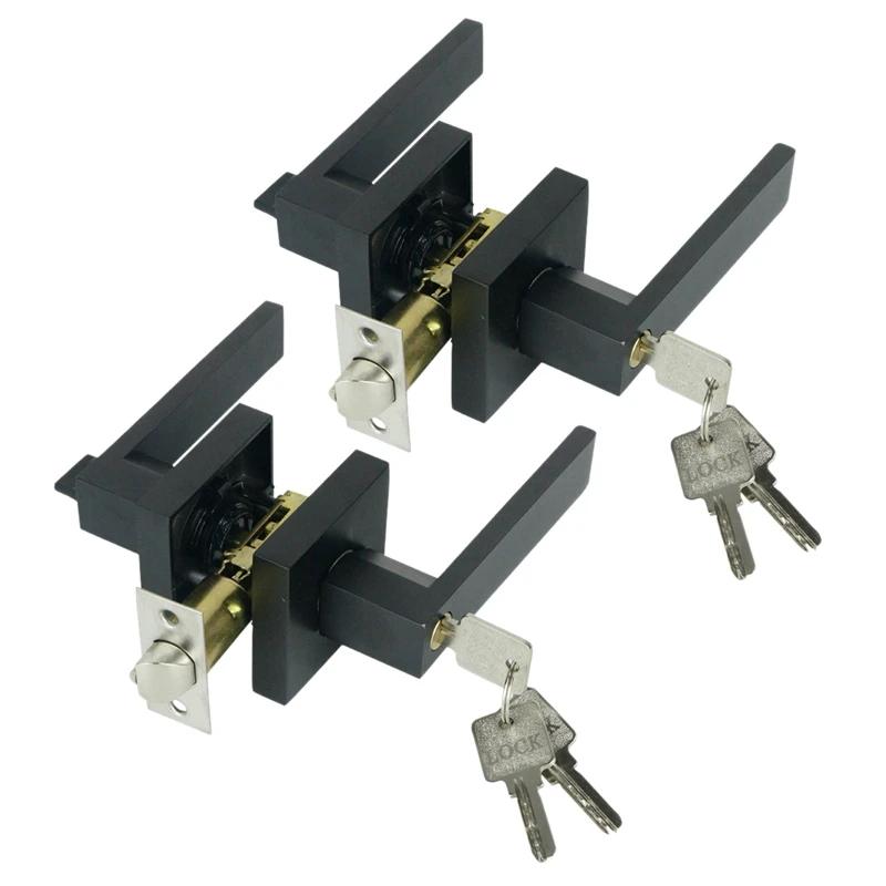 2X Door Handle Door Handle Lock Square Channel Privacy Mask Interior Bedroom Bathroom Three-Bar Spherical Lock-Black
2X Door Handle Door Handle Lock Square Channel Privacy Mask Interior Bedroom Bathroom Three-Bar Spherical Lock-Black