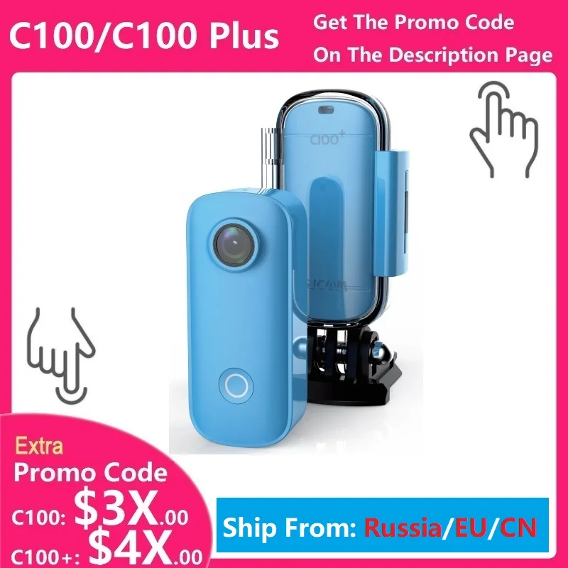 

Go C100 / C100Plus Mini Thumb Camera 1080P30FPS / 2K30FPS H.265 12MP 2.4G WiFi 30M Waterproof Case Action Sport DV Camcorder