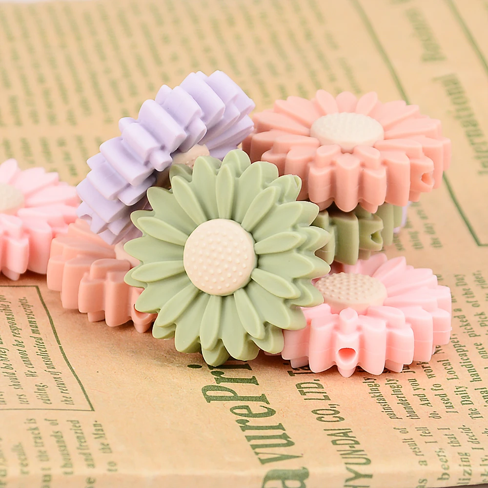 10PC 20mm Baby Sun Flower Silicone Beads Baby Teething Pacifier Chain Necklaces Accessories Safe Nursing Chewing Kawaii Gifts
10PC 20mm Baby Sun Flower Silicone Beads Baby Teething Pacifier Chain Necklaces Accessories Safe Nursing Chewing Kawaii Gifts