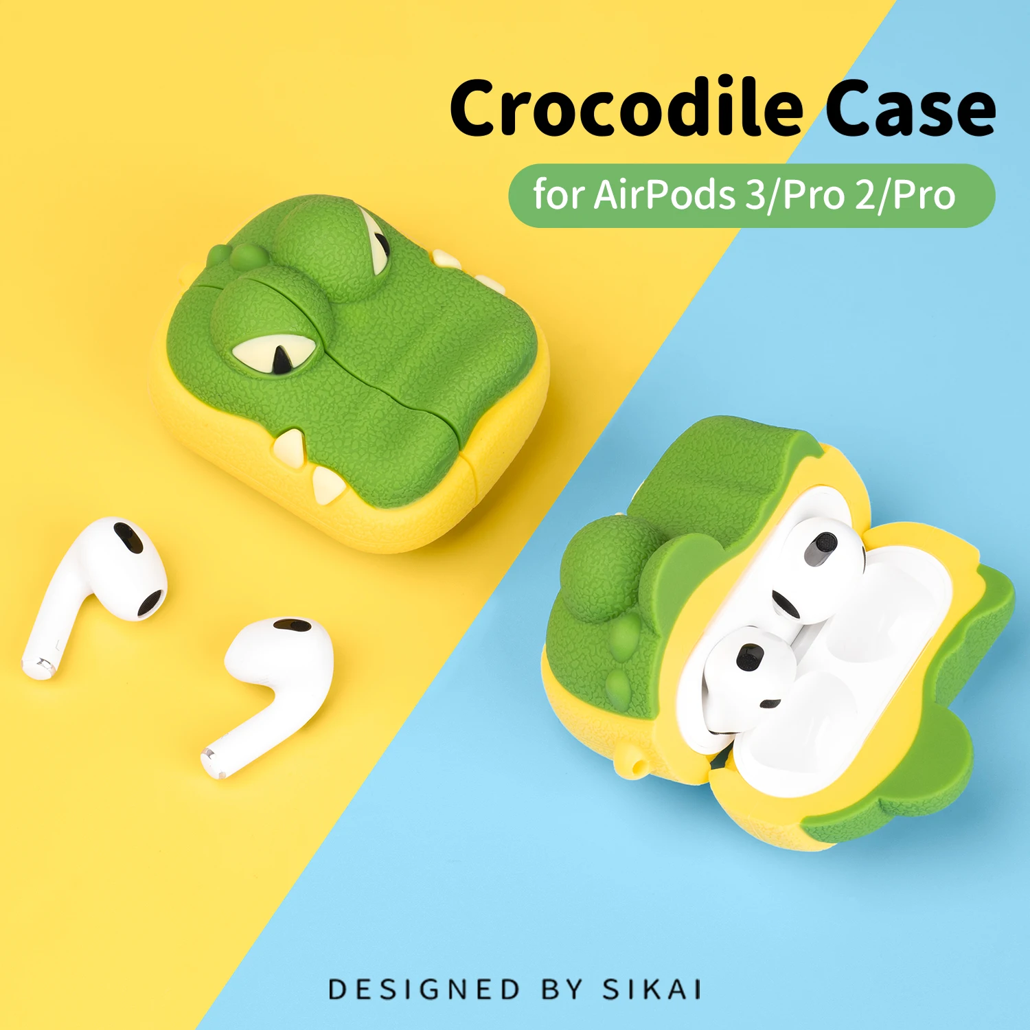 

SIKAI Silicone Case Anti-drop Protective Skin Cover for Apple Airpods Pro2 Wireless Bluetooth-compatible Earphone AirPods Pro3