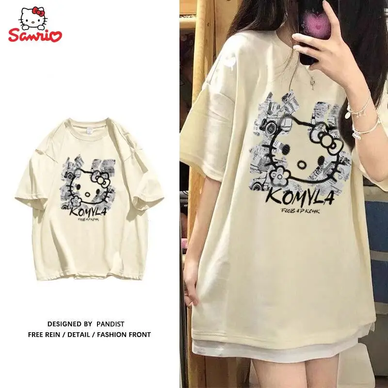 Sanrio Short Sleeve Hello Kitty Y2K New Style Short Sleeve Kawaii Occident Style Loose Slouchy Round Neck T-Shirt Cool Girl Gift
Sanrio Short Sleeve Hello Kitty Y2K New Style Short Sleeve Kawaii Occident Style Loose Slouchy Round Neck T-Shirt Cool Girl Gift