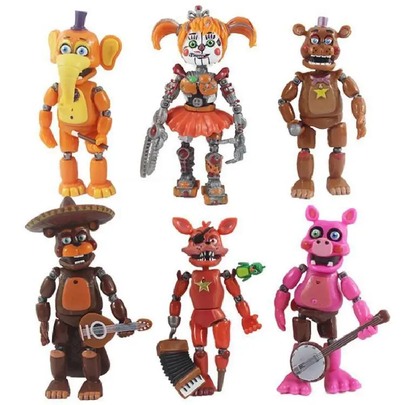 6pcs Toy Bear 5 Five Pizza Bear Toys Movable Joint Robot Pvc Anime Figure Model Luminous Detachable Toys and Gifts for Children
6pcs Toy Bear 5 Five Pizza Bear Toys Movable Joint Robot Pvc Anime Figure Model Luminous Detachable Toys and Gifts for Children