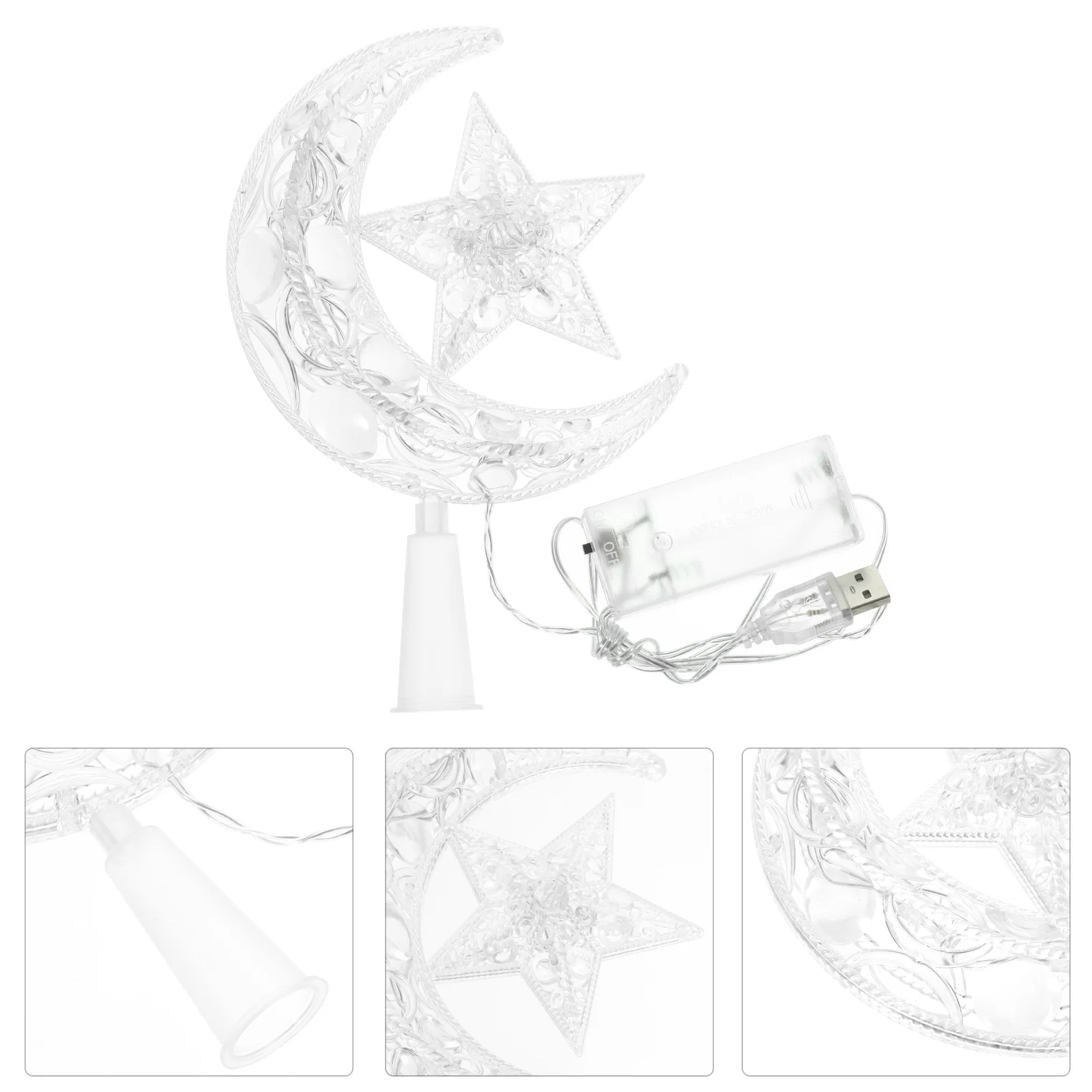 English title: Moon Star Tree Topper Lighted Up Christmas Tree Topper Battery Powered Topper Light Usb Tree Decor Christmas
English title: Moon Star Tree Topper Lighted Up Christmas Tree Topper Battery Powered Topper Light Usb Tree Decor Christmas