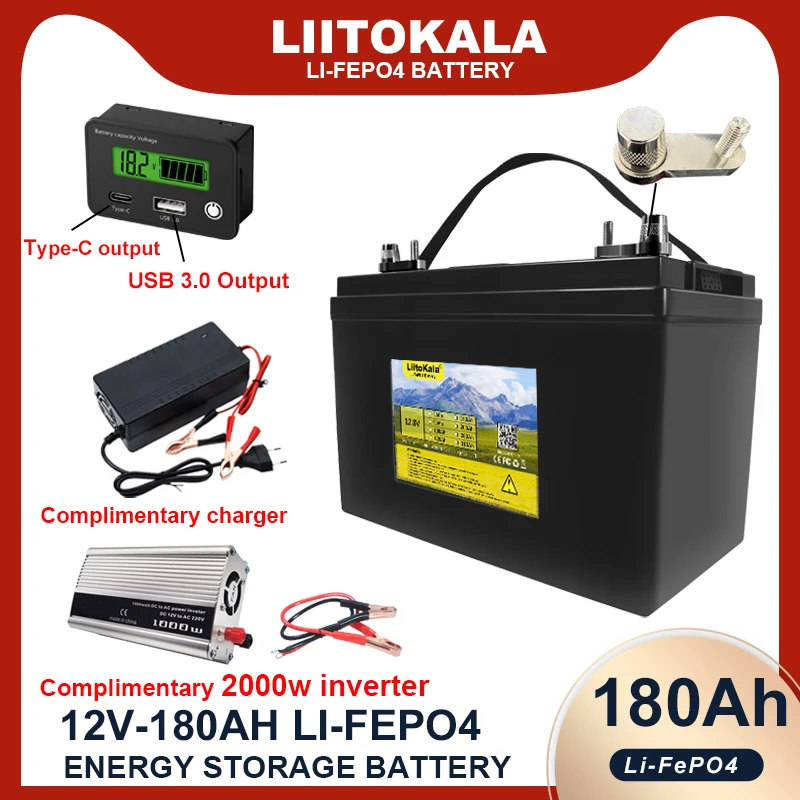 LiitoKala 12 в 2000 Ач/Ач LiFePO4 батарея для использования на открытом воздухе Автомобильный многофункциональный USB3.0 Type-C выход Вт Инверторное зарядное устройство
LiitoKala 12 в 2000 Ач/Ач LiFePO4 батарея для использования на открытом воздухе Автомобильный многофункциональный USB3.0 Type-C выход Вт Инверторное зарядное устройство