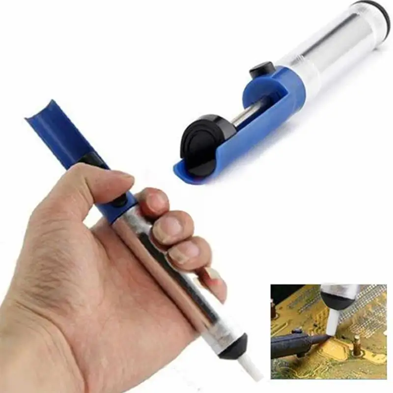 Solder Remover with Spring-loaded Plunger Non-slip Handle Soldering Sucker Circuit Repair Desoldering Suction Pen Sucking
Solder Remover with Spring-loaded Plunger Non-slip Handle Soldering Sucker Circuit Repair Desoldering Suction Pen Sucking