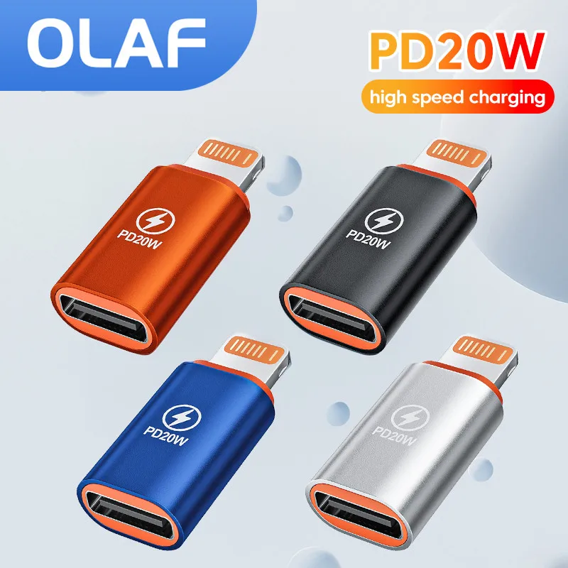 

Olaf OTG Adapter 20W IOS Lightning Male to Type C Female Connector For iPhone 14 13 12 iPad Fast PD Charging Adaptor Converter