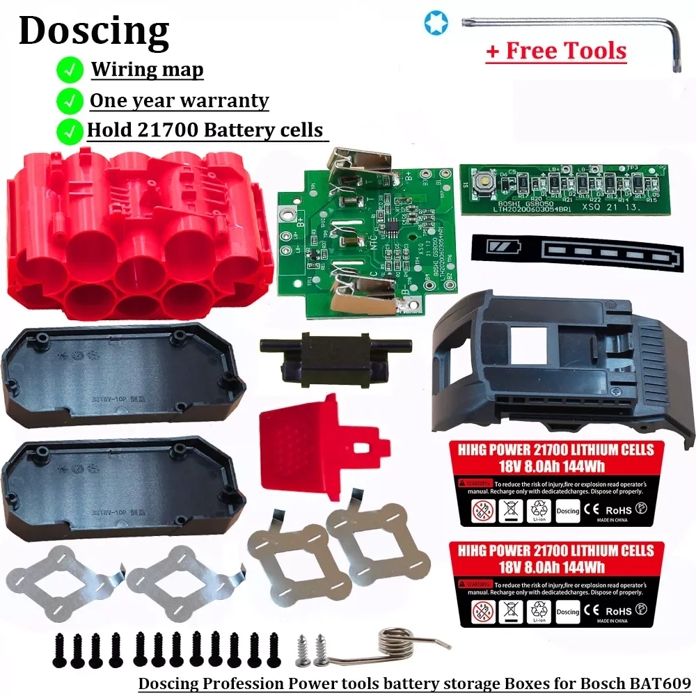 Doscing 21700 BAT618 18V Lion Battery Plastic Case PCB Charging Protection Circuit Board Shell For Bosch BAT610 BAT609 BAT618G
Doscing 21700 BAT618 18V Lion Battery Plastic Case PCB Charging Protection Circuit Board Shell For Bosch BAT610 BAT609 BAT618G
