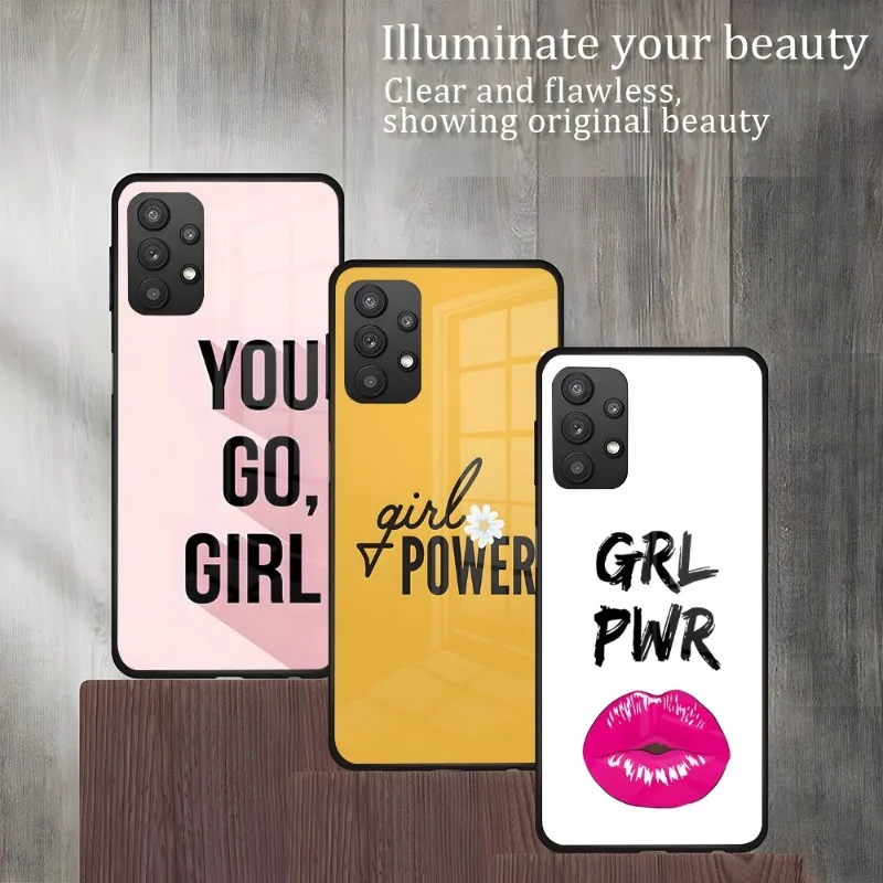 

Girl Boss Girl Power Phone Case For Samsung S30 S7 Edge S8 S9 5G Glass Cover S22 S20 Fe S21 Plus Ultra S10 E Pro