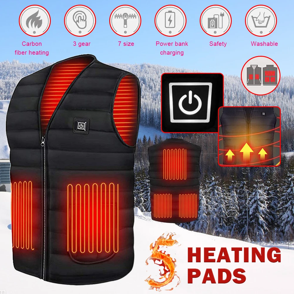Winter Smart Heating Cotton Vest 5 Area Heated V neck Vest 3 Gears Adjustable Warm Vest Outdoor Thermal Winter Warm Jacket
Winter Smart Heating Cotton Vest 5 Area Heated V neck Vest 3 Gears Adjustable Warm Vest Outdoor Thermal Winter Warm Jacket
