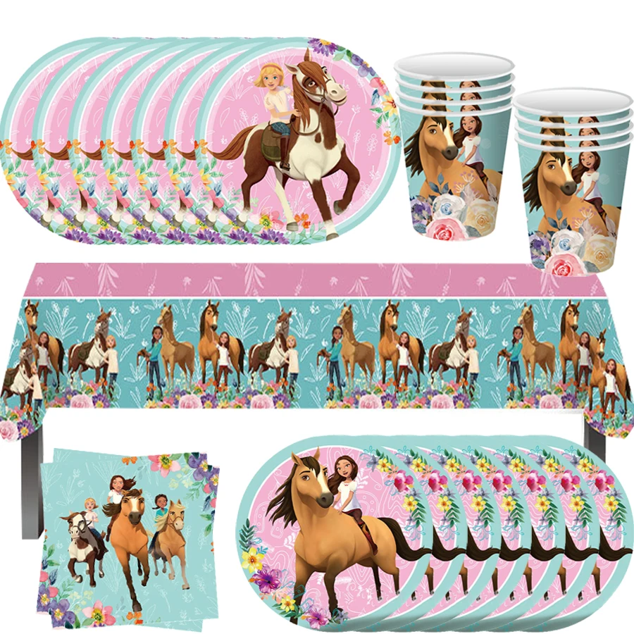 Cartoon Spirit Riding Horse Party Decor Disposable Tableware Paper Plate Cup Cake Topper Kids Girl Happy Birthday Party Supplies
Cartoon Spirit Riding Horse Party Decor Disposable Tableware Paper Plate Cup Cake Topper Kids Girl Happy Birthday Party Supplies