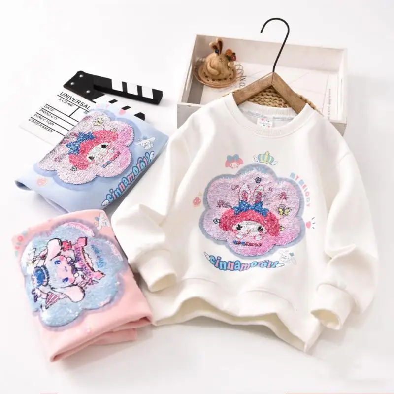 Sanrio Kids Cotton Round Neck Sequin Series Sweater Anime Kuromi Cinnamoroll Cartoon Casual Hoodies Cute Student Anime Girl Gift
Sanrio Kids Cotton Round Neck Sequin Series Sweater Anime Kuromi Cinnamoroll Cartoon Casual Hoodies Cute Student Anime Girl Gift