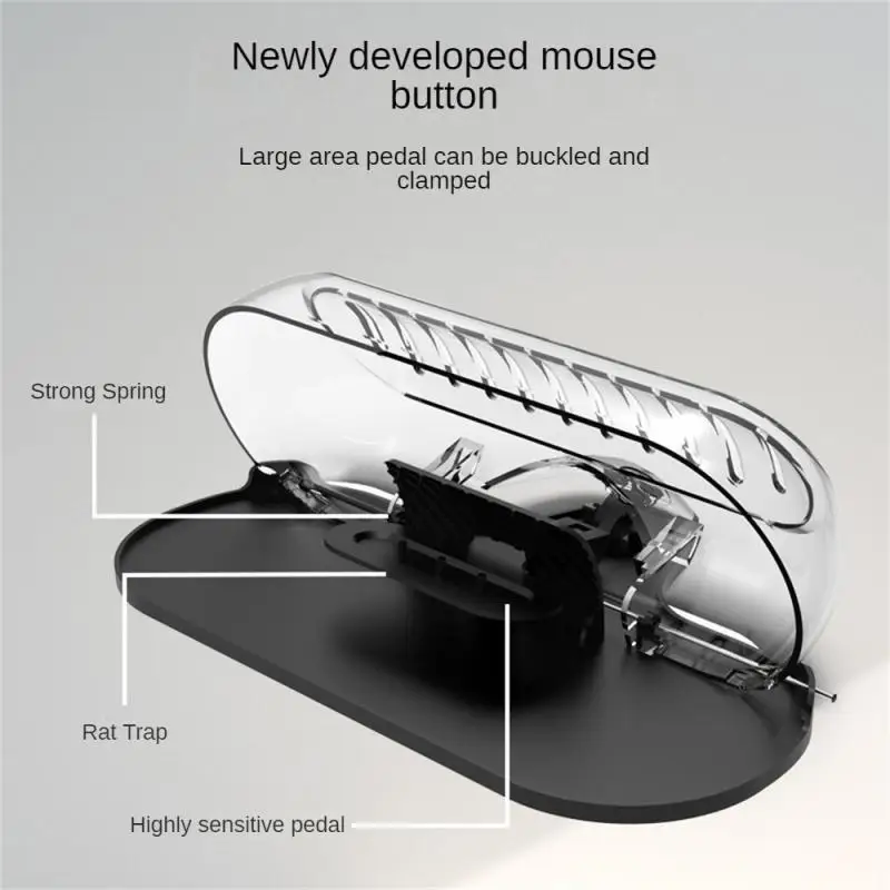 

Transparent Upper Cover Large Space Design Acrylic Side Buckle Mousetrap Ully Automatic Catch Mice Mouse Artifact Mousetrap