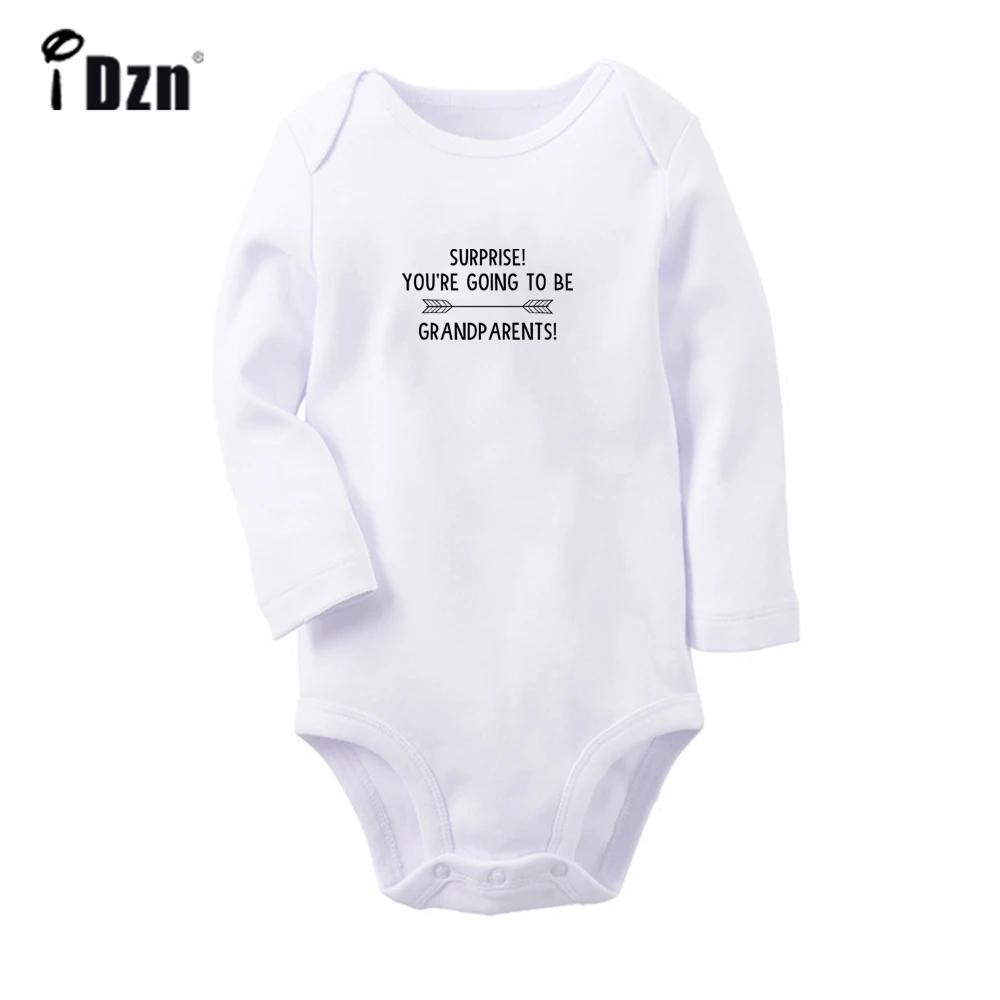 

Surprise You're Going to Be Grandparents Cute Baby Rompers Baby Boys Girls Fun Print Bodysuit Kids Infant Long Sleeves Jumpsuit