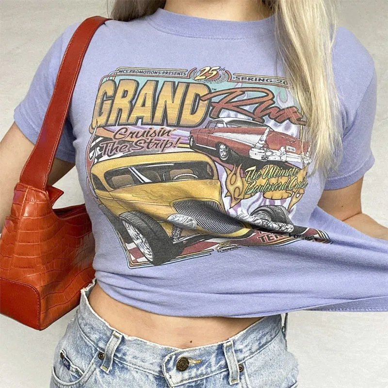 Женская хлопковая футболка с коротким рукавом, светильник няя Новинка, светло-фиолетовая футболка в стиле ретро с граффити, уличный Топ для ...
Женская хлопковая футболка с коротким рукавом, светильник няя Новинка, светло-фиолетовая футболка в стиле ретро с граффити, уличный Топ для ...