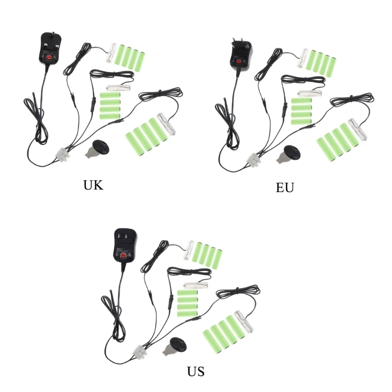 

Universal AC-DC 3in1 3V-12V LR6/AM3/AA Eliminator Dummy Batteries for Clock Toy Remote Controls LED Lamp Radio