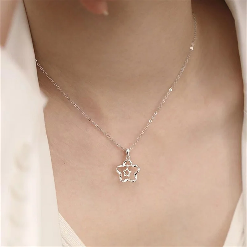Trendy Flower Star Pendant 2023 Necklace Women Jewelry Clavicle Chain 925 Sterling Silver Lady Birthday Gift Necklace Girlfriend
Trendy Flower Star Pendant 2023 Necklace Women Jewelry Clavicle Chain 925 Sterling Silver Lady Birthday Gift Necklace Girlfriend