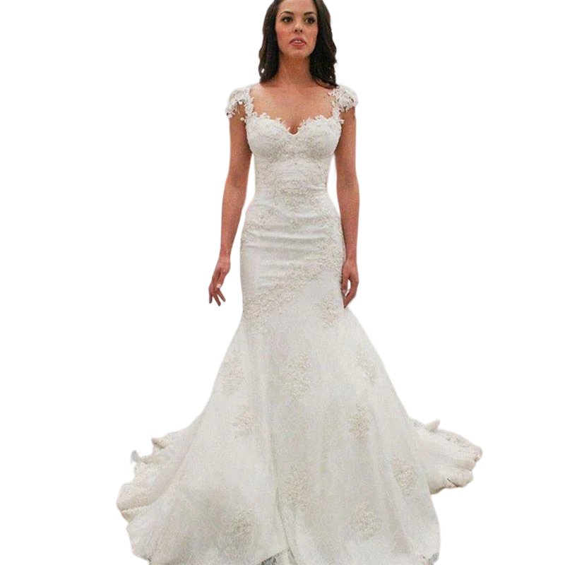 Spaghetti Straps Mermaid Wedding Dresses Sweep Train Fashion Lace Appliques African Backless Bride Dresses
Spaghetti Straps Mermaid Wedding Dresses Sweep Train Fashion Lace Appliques African Backless Bride Dresses