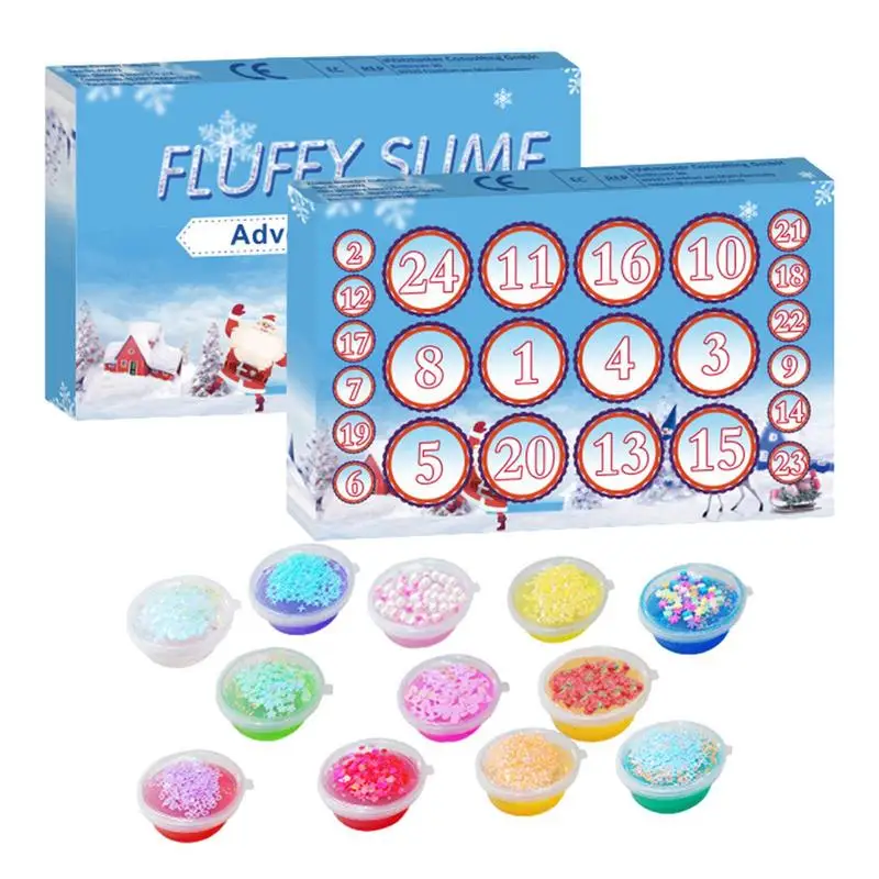 

Christmas Advent Calendar Sensory Toys Slime Countdown Clendar DIY Slime Countdown to Christmas 24 Days Fun Slime Kit