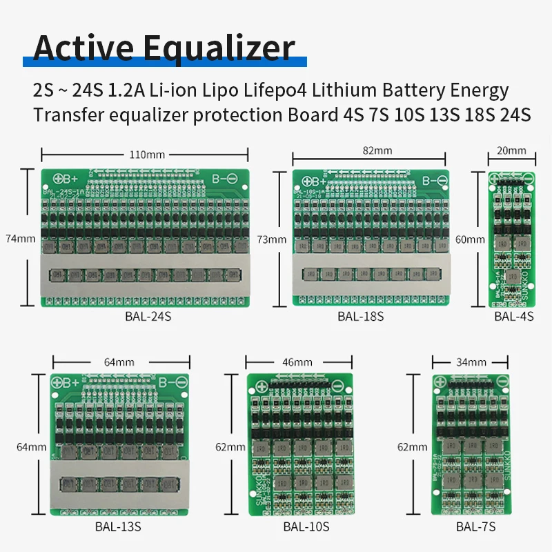 1.2A Balance Li-ion Lifepo4 Lithium Battery Active Equalizer Balancer Energy Transfer BMS 4-24S High Current Equalization Module
1.2A Balance Li-ion Lifepo4 Lithium Battery Active Equalizer Balancer Energy Transfer BMS 4-24S High Current Equalization Module