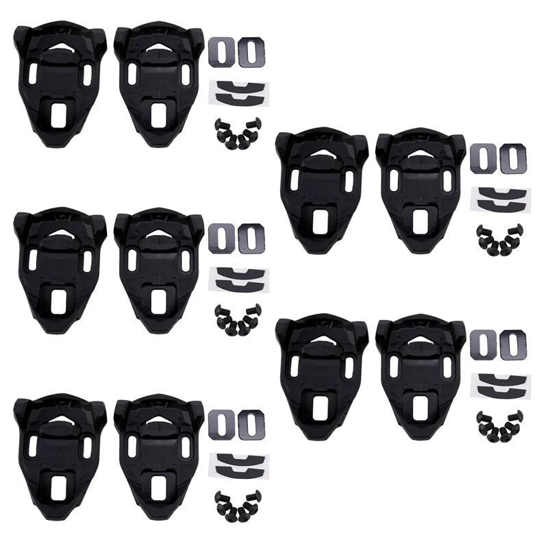 

5X Bike Cleat Set Black Road Bike Cycling Pedal Cleat Lock Anti-Skid Road Bike Cleat For Time Iclic/X-Presso Pedal