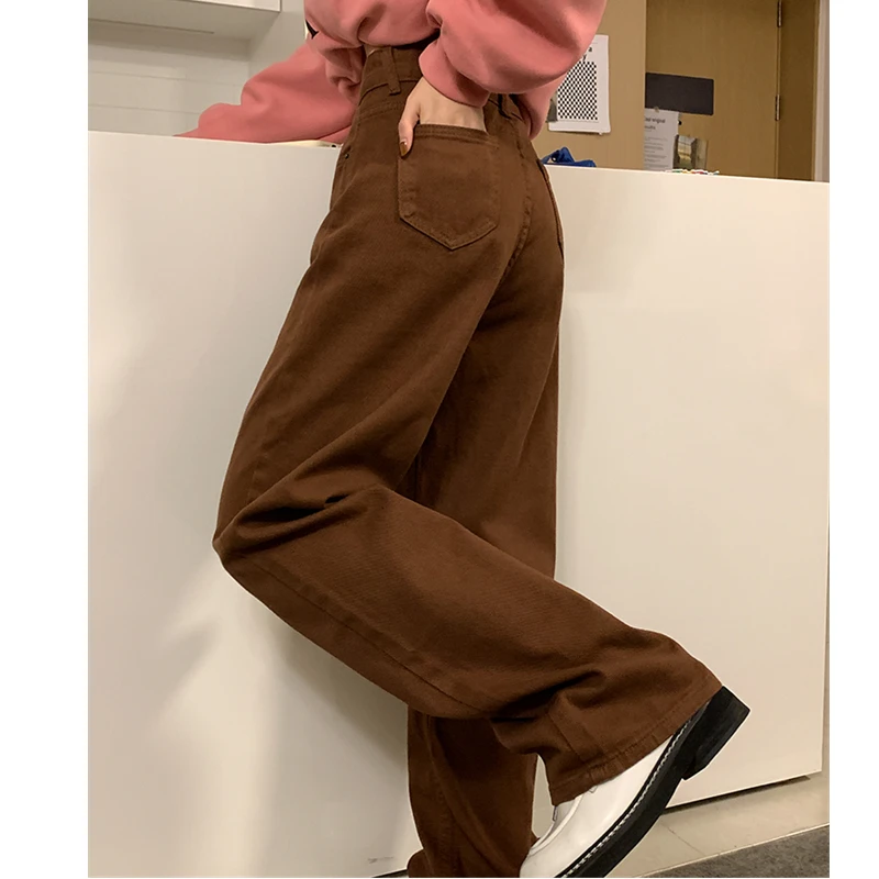 Vintage Baggy Brown Jeans Women's Streetwear Straight Loose High Waist Trousers Harajuku Fashion Cotton Mom Denim Wide Leg Pants
Vintage Baggy Brown Jeans Women's Streetwear Straight Loose High Waist Trousers Harajuku Fashion Cotton Mom Denim Wide Leg Pants