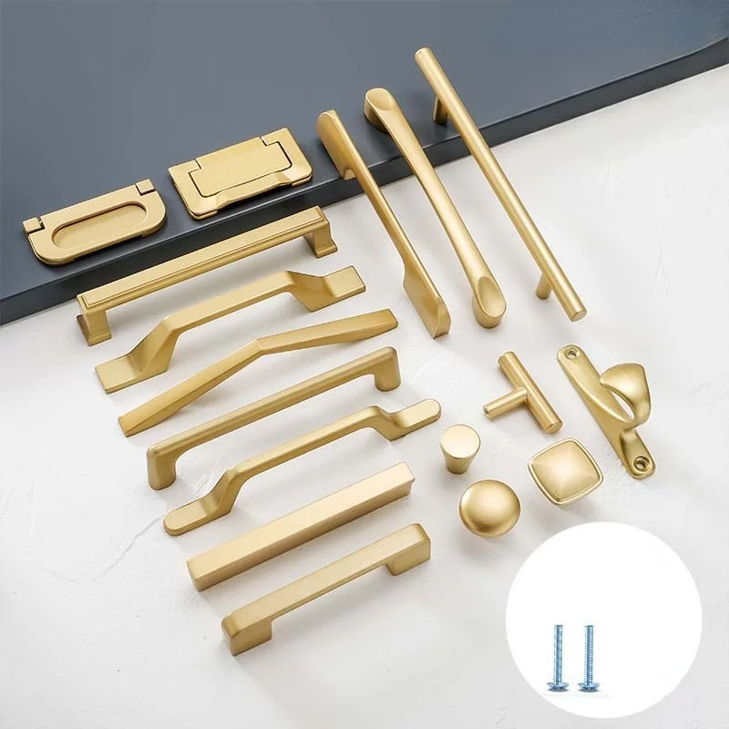 New Simple Style Matte Gold Cabinet Handles Solid Aluminum Alloy Kitchen Cupboard Pulls Drawer Knobs Furniture Handles Hardware
New Simple Style Matte Gold Cabinet Handles Solid Aluminum Alloy Kitchen Cupboard Pulls Drawer Knobs Furniture Handles Hardware
