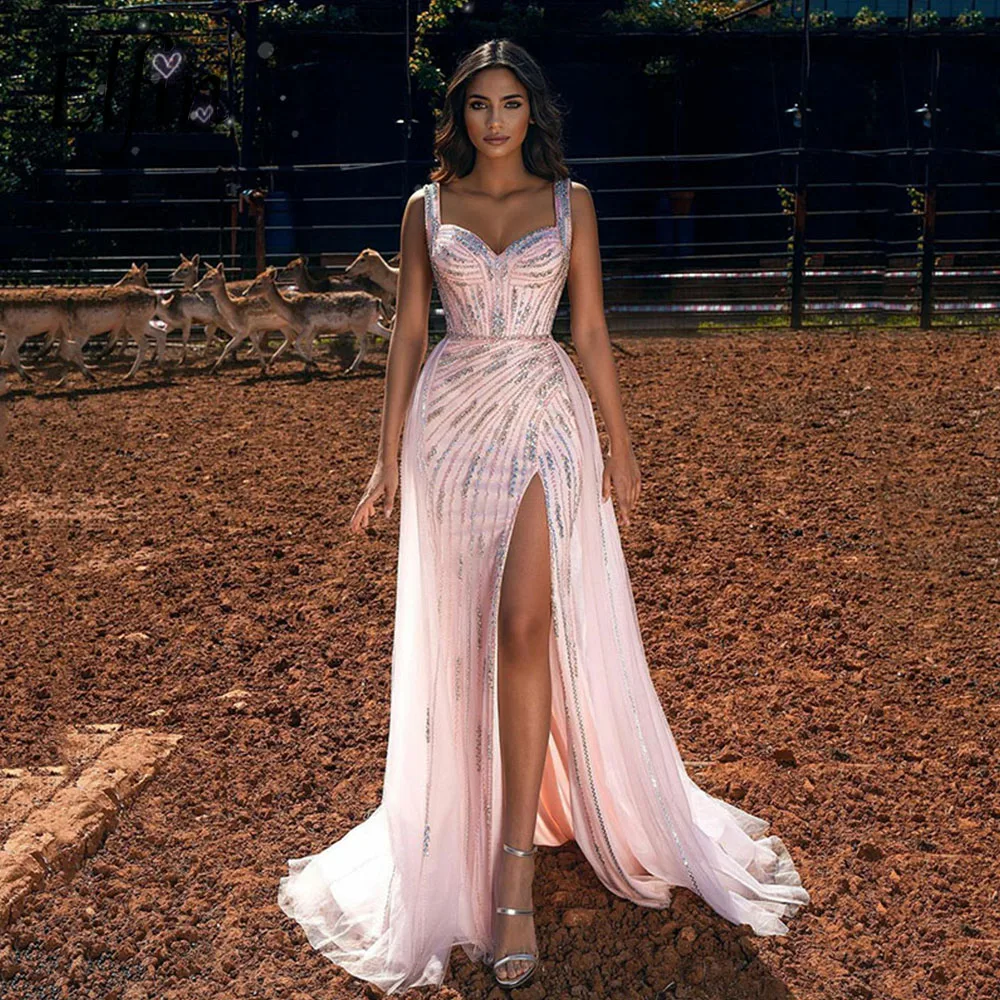 Elfin Sexy Pink Mermaid Evening Dresses Glitter Sequin Prom Dress Sweetheart Side Slit Formal Party Gowns Graduation
Elfin Sexy Pink Mermaid Evening Dresses Glitter Sequin Prom Dress Sweetheart Side Slit Formal Party Gowns Graduation