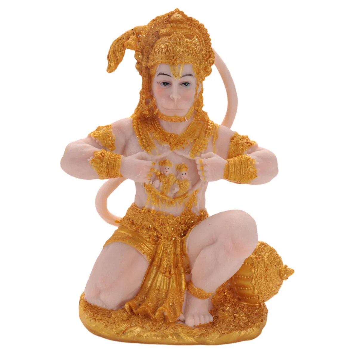 Gold Hanuman Statue Indian Lord Sculpture India Figurine Collection Idol Murti Pooja Sculpture for Decor Ornament
Gold Hanuman Statue Indian Lord Sculpture India Figurine Collection Idol Murti Pooja Sculpture for Decor Ornament
