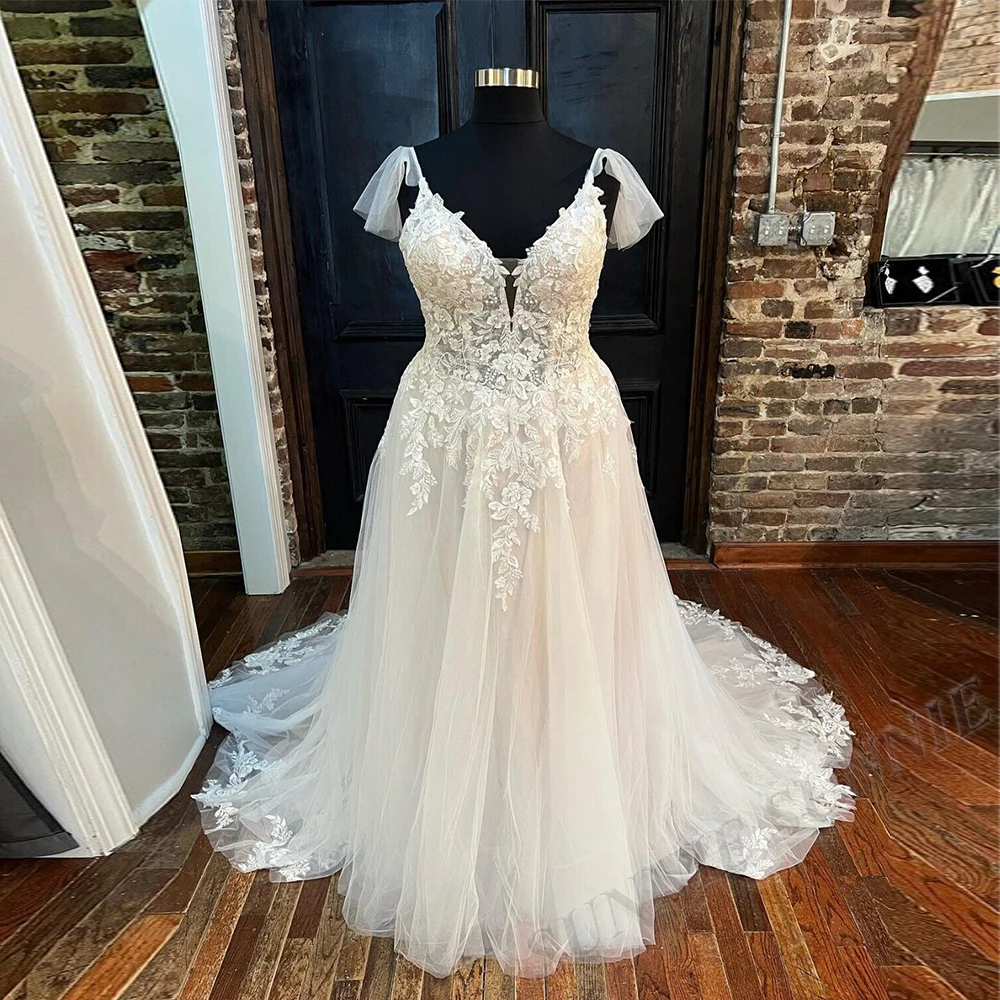 Long Train Cap Sleeve Wedding Dress For Women 2023 Bride Lace Appliques Backless Tulle Illusion Custom Made Vestidos De Novia
Long Train Cap Sleeve Wedding Dress For Women 2023 Bride Lace Appliques Backless Tulle Illusion Custom Made Vestidos De Novia