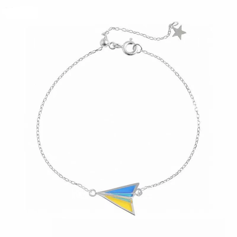 Sterling Silver aircraft women's bracelet, fashionable small fresh paper aircraft
Sterling Silver aircraft women's bracelet, fashionable small fresh paper aircraft