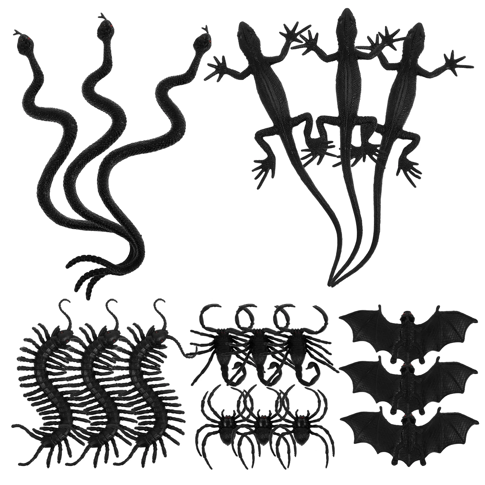 18pcs Simulated Spider Centipede Snake Model Party Pranks Animal Toy for Halloween Party Decor Black
18pcs Simulated Spider Centipede Snake Model Party Pranks Animal Toy for Halloween Party Decor Black