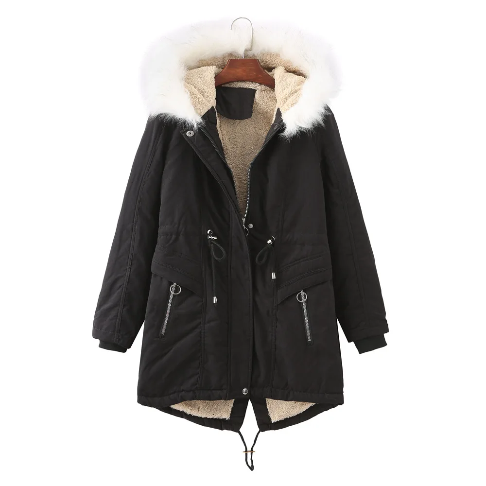 STLLTS Winter Coat For Women Real-time Solid Color Big Fur Collar Plus Velvet Cotton Coat In Winter 
STLLTS Winter Coat For Women Real-time Solid Color Big Fur Collar Plus Velvet Cotton Coat In Winter